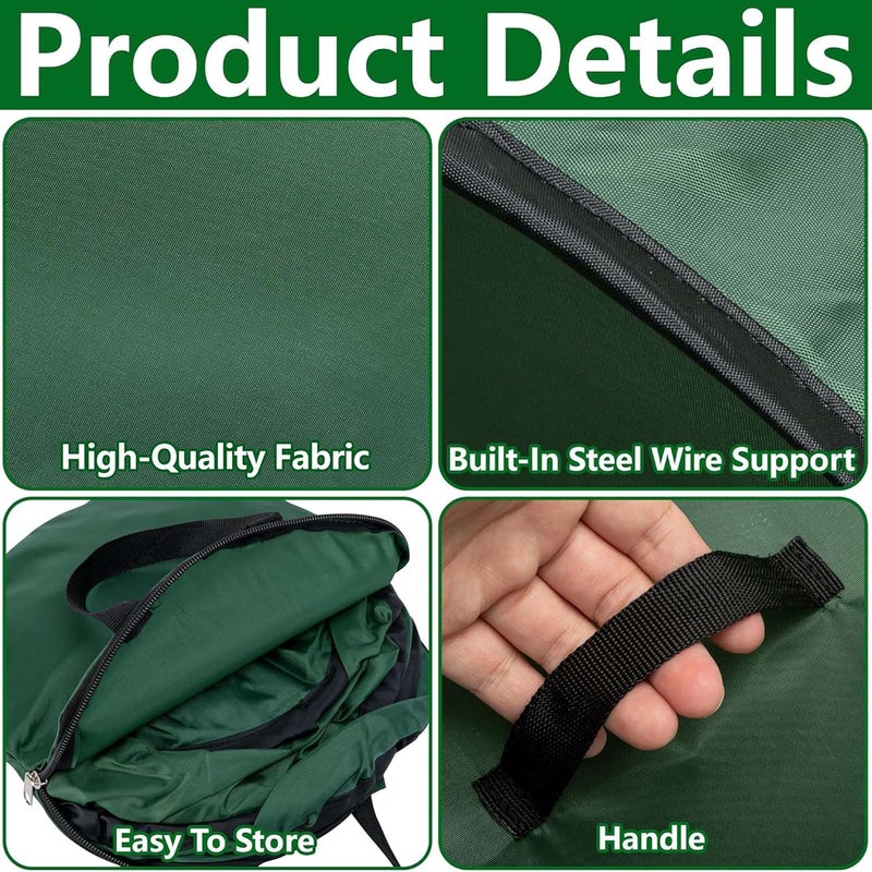 LFUTARI 2 Pcs Foldable Pop Up Leaf Collector, Miniature Leaves Pickup and Loader Bag, Lawn Portable Leaf Bags for Cleaning Up Garden Weeds Branches Waste Trash - Image 3